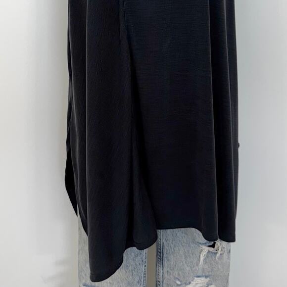 Athleta Relaxed Ribbed Tank Top Sleeveless Black/Charcoal Gray 2X - Picture 6 of 12